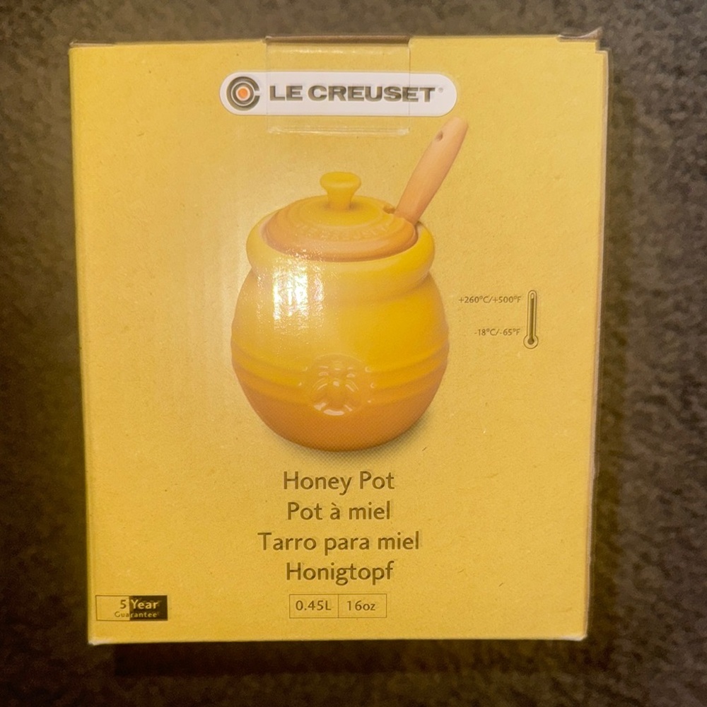 Le Creuset Sunflower Honey Pot with Dipper BNIB